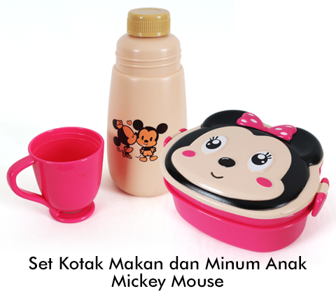 Set Kotak Makan dan Minum Anak Mickey Mouse